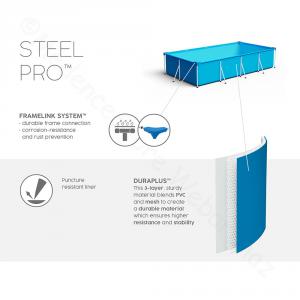 SPLASH fémvázas medence 259 x 170 x 61 cm önállóan vagy szűrővel