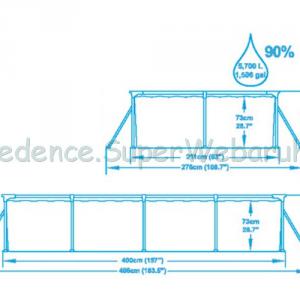 SPLASH fémvázas medence 400 x 211 x 81 cm