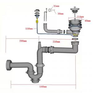 Szifon 1 medencés mosogatóhoz automata leeresztővel