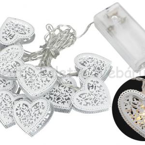 Szív fényfüzér elemes 1,6 m 10 LED