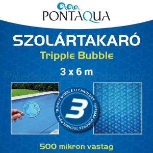 Szolár takarófólia szögletes 3 x 6 m,  500 mikron - Tripple Bubble