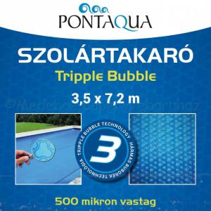 Szolár takarófólia szögletes 3,5 x 7,2 m,  500 micron - Tripple Bubble