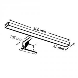 Tükörfény LED lámpa 30 cm  - Luxx