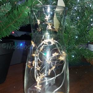 Tündérfény csillaggal, elemes dekorfüzér, 2 m 20 LED