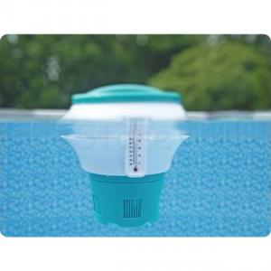 Úszó tisztítószeradagoló hőmérővel