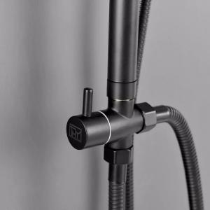 Zuhanyszett esőztetővel, csaptelep nélkül - Altar Black