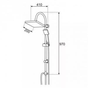 Zuhanyszett esőztetővel, csaptelep nélkül - Logé DENIS 50
