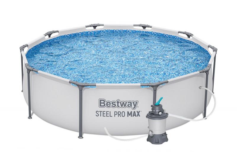 Fémvázas medence 305 x 76 cm HOMOKSZŰRŐVEL STEEL PRO MAX