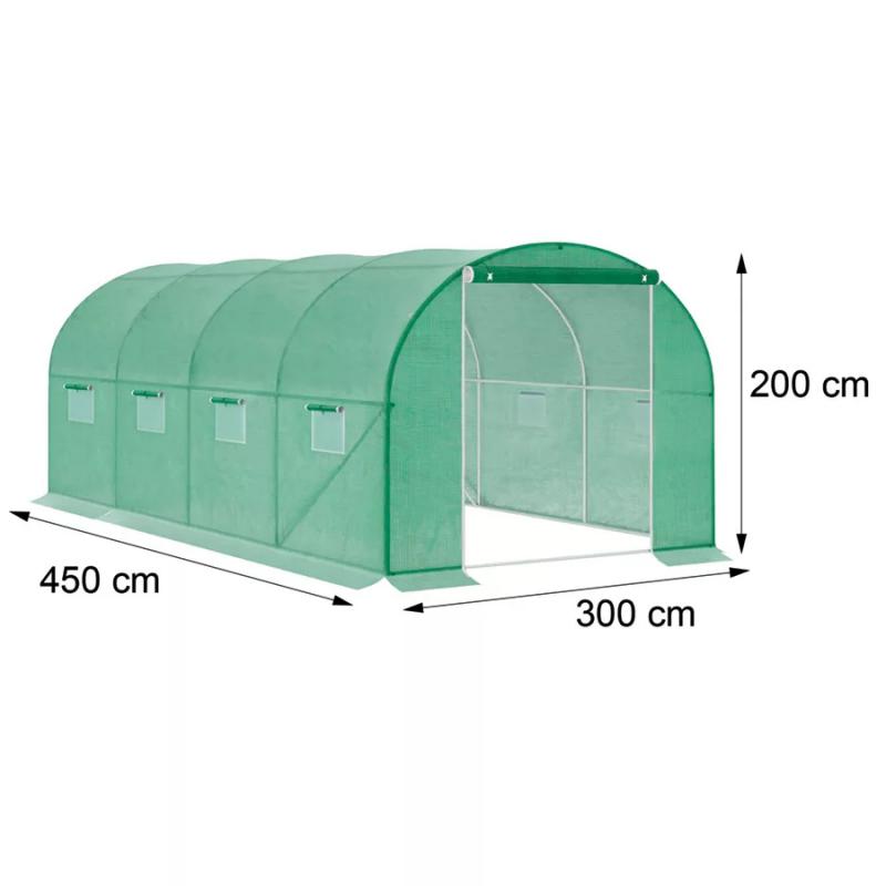 Fóliasátor 3,0 x 4,5 m erősített váz+fólia