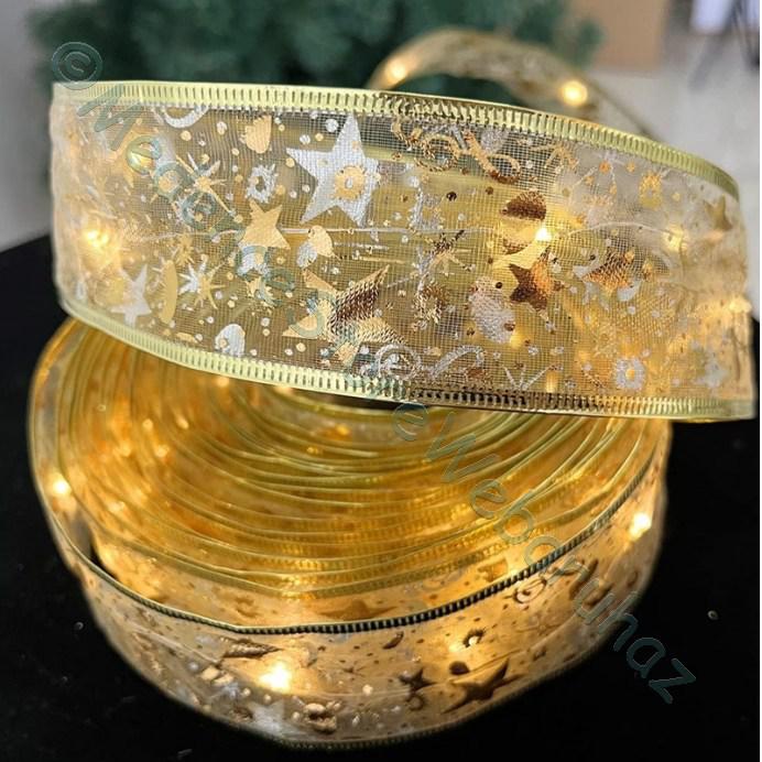 Karácsonyi LED szalag arany 10 m