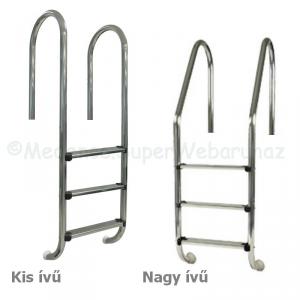3 fokos INOX kivehető létra süllyesztett medencéhez - AISI 304L