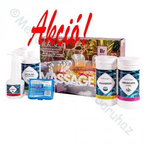 Brómos (klórmentes) vegyszerkészlet masszázsmedencéhez, folyadékos vízelemzővel