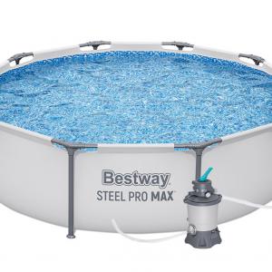 Fémvázas medence 305 x 76 cm HOMOKSZŰRŐVEL STEEL PRO MAX