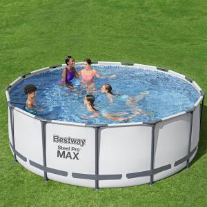 Fémvázas medence 396 x 122 cm készlet STEEL PRO MAX