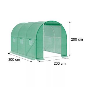 Fóliasátor 2 x 3 m váz+fólia - zöld