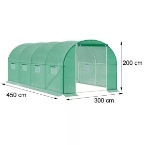 Fóliasátor 3,0 x 4,5 m erősített váz+fólia