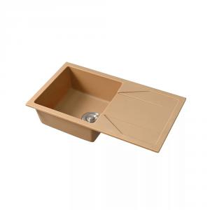 Gránit szögletes egy medencés mosogató + csepegtető  - Gori, bézs