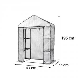 Melegház  mini 143 x73 x 195 cm - fehér