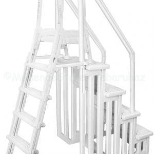 Műanyag medencelépcső külső létrával 120-135 cm-es medencéhez
