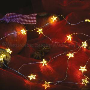 Tündérfény csillaggal, elemes dekorfüzér, 2 m 20 LED