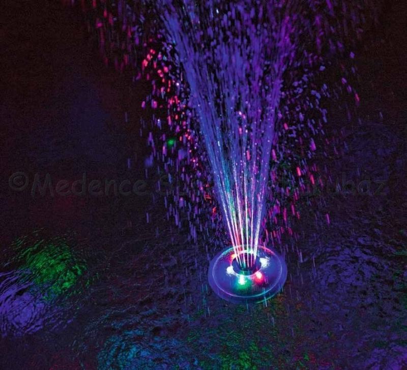Vízen úszó LED világítás és szökőkút medencébe