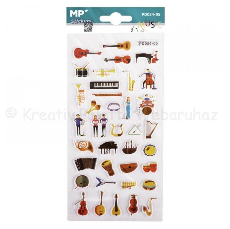 3D öntapadó matrica - hangszerek, zene