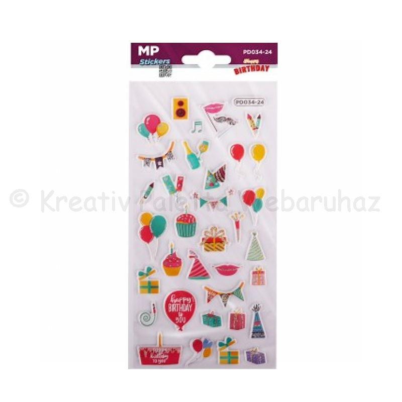 3D öntapadó matrica - születésnap