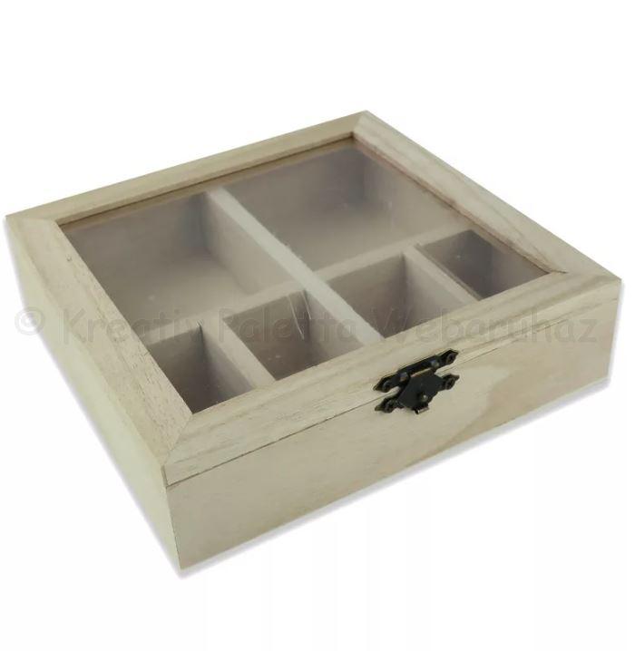 6 rekeszes doboz 16 x 16 x 4 cm