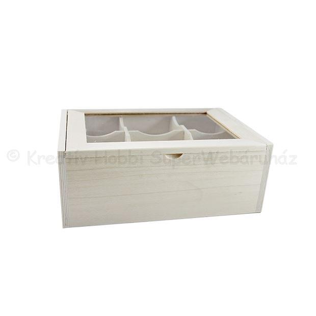6 rekeszes tárolódoboz 22 x 15,5 x 9 cm