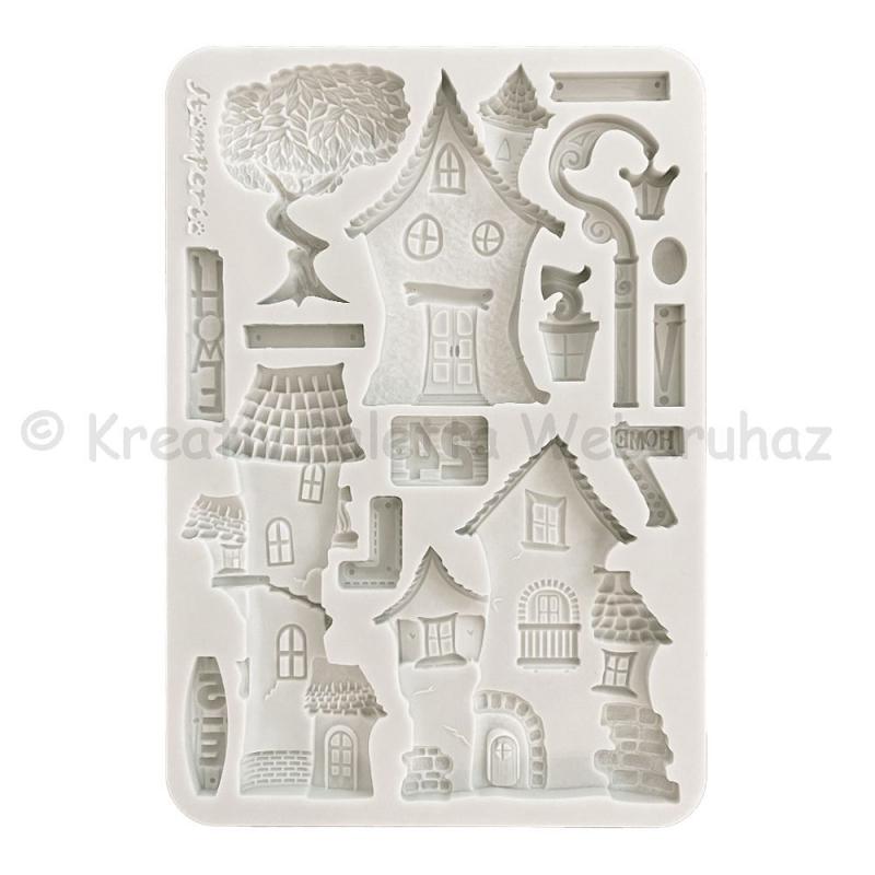 A5 Szilikon öntőforma - oduk, házak - Furry Friends houses