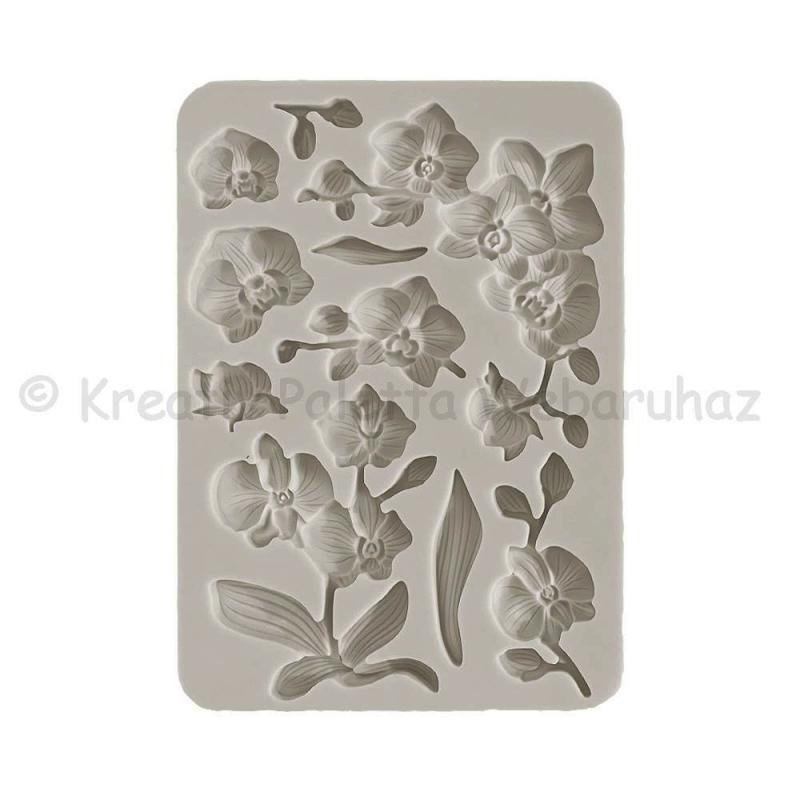 A5 Szilikon öntőforma - Orchids and Cats, orchideák