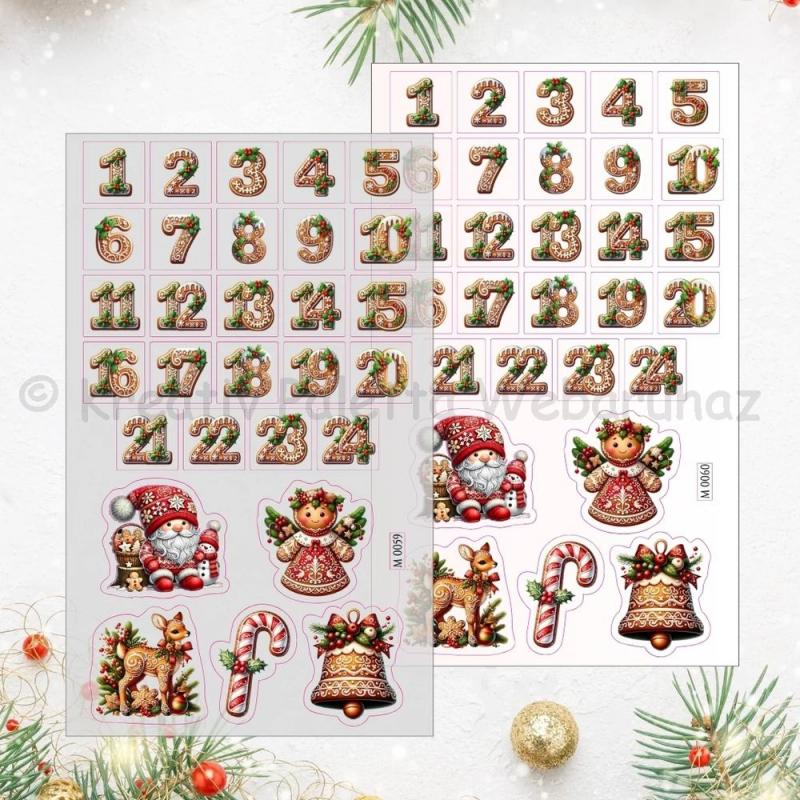 Adventi számok matrica - Mézi 29 db