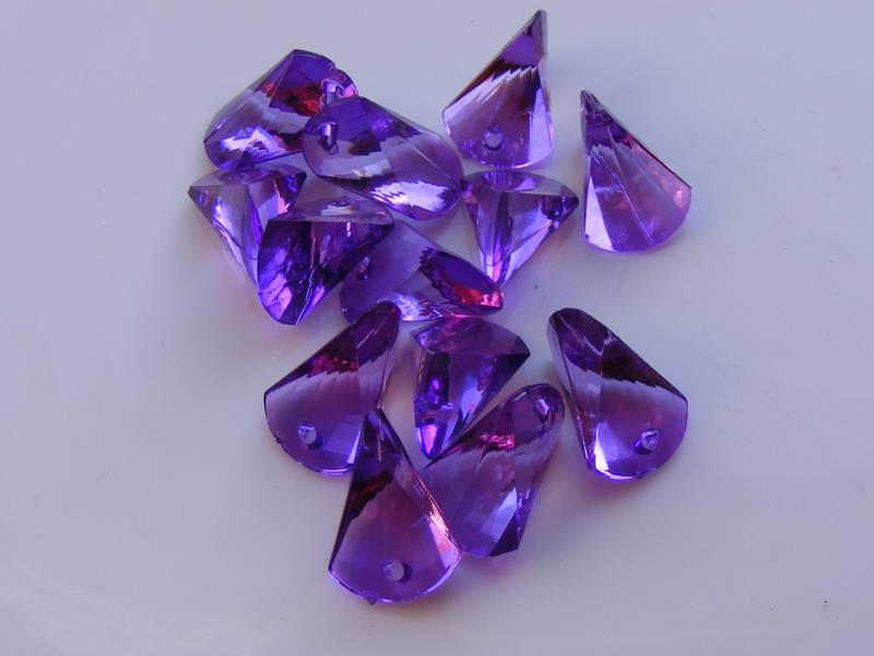 Akril gyöngy - ék alakú 14 x 10 mm 12 db - sárga