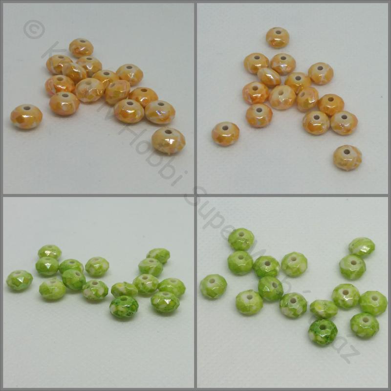 Akril gyöngy - fánk, márványos 15 db, 2 színben