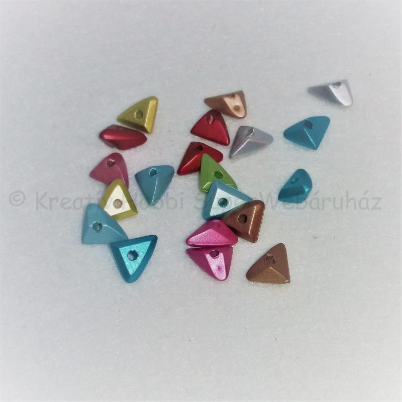 Akril gyöngy - háromszög, vegyes színek 20 db