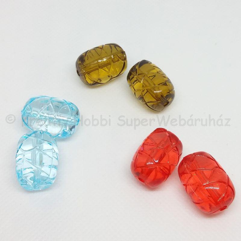 Akril gyöngy - henger csiszolt 22 x Ø 16 mm 2 db