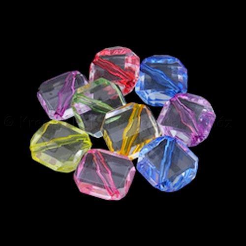 Akril gyöngy - négyzet alakú 12 x 12 mm 10 db