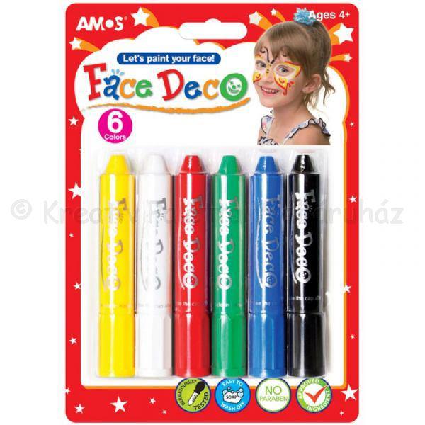 Arcszínező stift 6 db-os készlet