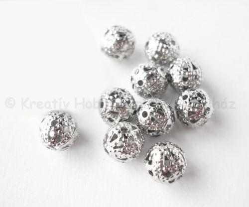 Áttört, csipkézett golyó köztes 6 mm 10 db