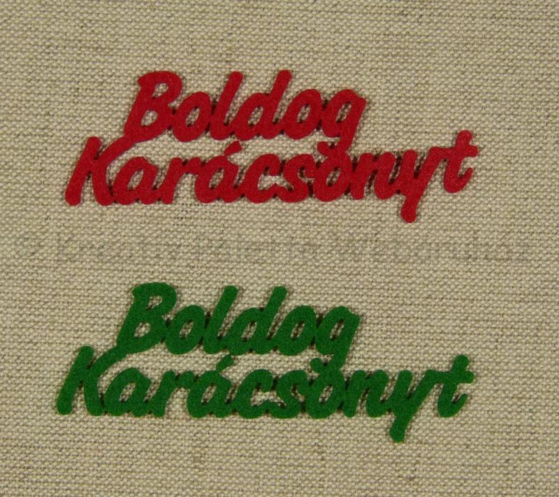 Boldog karácsonyt filcfelirat 2 db/cs