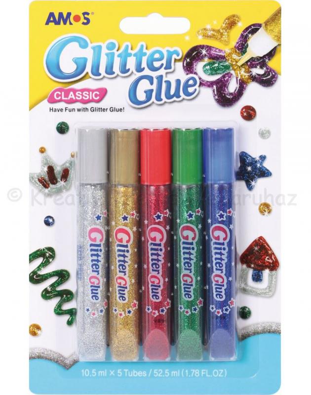 Csillámos ragasztó készlet 5 x 10,5 ml