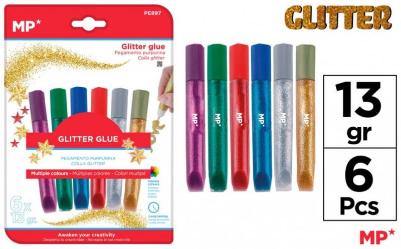 Csillámos ragasztó készlet 6 x 13 g