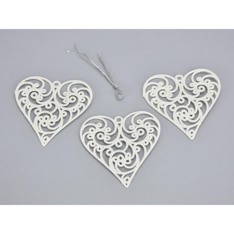 Csillámos szív 8 cm