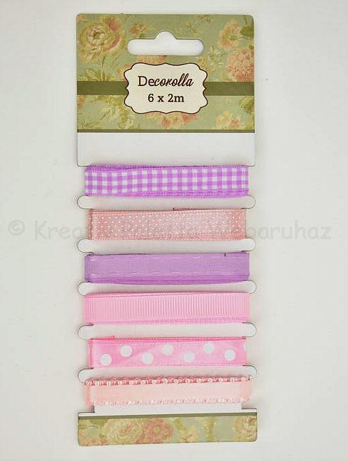 Dekor szalag 6 x 2 m rózsaszín árnyalatok