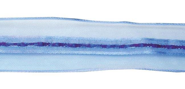 Drótszélű szalag 25 mm - kék
