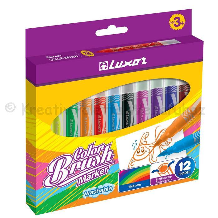 Ecsetirón filctoll készlet 12 db - LUXOR Color Brush