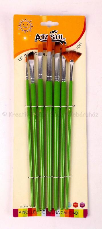 Ecsetkészlet különböző típusok, 7 db-os