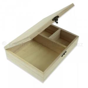 3 rekeszes tükrös fadoboz 20 x 15 x 5 cm