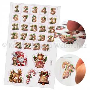 Adventi számok matrica - Mézi 29 db