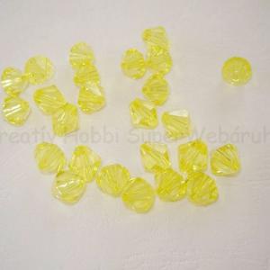 Akril gyöngy - bicon 6 mm 65 db - sárga